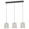 Eglo FATTORIA hanglamp staal zwart / hout, textiel natuur, wit H: 1100 mm New