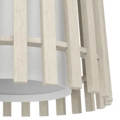 Eglo FATTORIA hanglamp staal zwart / hout, textiel natuur, wit H: 1100 mm New