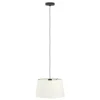 Eglo FEBRES hanglamp staal zwart / textiel wit H: 1100 mm | Ø 350 mm New