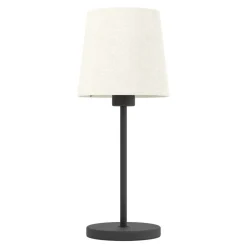 Eglo FEBRES Tafellampen staal zwart / textiel wit H: 440 mm | Ø 180 mm Best