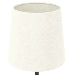 Eglo FEBRES Tafellampen staal zwart / textiel wit H: 440 mm | Ø 180 mm Best