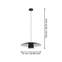 Eglo FELIXKIRK hanglamp staal zwart / staal zwart, goud H: 1100 mm | Ø 570 mm Best