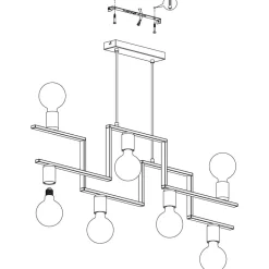 Eglo FEMBARD hanglamp staal zwart H: 1100 mm Clearance
