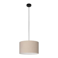Eglo FENIGLIA hanglamp staal zwart / textiel, linnen natuur H: 1100 mm | Ø 380 mm Clearance