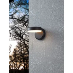 Eglo FORNACI Wandlamp staal zwart / Kunststof wit H: 135 mm Outlet