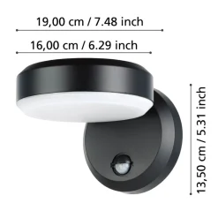 Eglo FORNACI Wandlamp staal zwart / Kunststof wit H: 135 mm