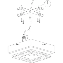 Eglo FRADELO Wand-/plafondlamp staal chroom / kunststof, kristal chroom, helder H: 60 mm Discount