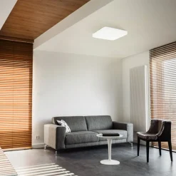 Eglo FRANIA Wand-/plafondlamp staal wit / Kunststof wit H: 70 mm Clearance