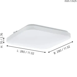 Eglo FRANIA Wand-/plafondlamp staal wit / Kunststof wit H: 70 mm Online