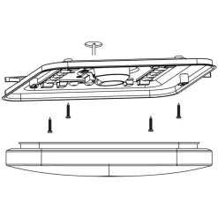 Eglo FRANIA Wand-/plafondlamp staal wit / Kunststof wit H: 70 mm Online