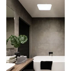 Eglo FRANIA Wand-/plafondlamp staal wit / Kunststof wit H: 70 mm Hot