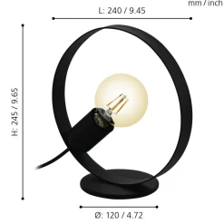 Eglo FRIJOLAS Tafellampen staal zwart H: 245 mm Sale
