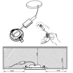 Eglo FUEVA 5 inbouwarmatuur staal nikkel-mat / Kunststof wit Ø 117 mm New