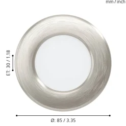 Eglo FUEVA 5 inbouwarmatuur staal nikkel-mat / Kunststof wit Ø 86 mm Best