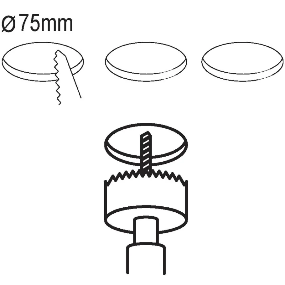 Eglo FUEVA 5 inbouwarmatuur staal zwart / Kunststof wit Ø 86 mm Hot