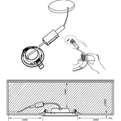 Eglo FUEVA 5 inbouwarmatuur staal zwart / Kunststof wit Ø 86 mm Hot