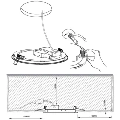 Eglo FUEVA 5 inbouwarmatuur staal nikkel-mat / Kunststof wit Ø 166 mm Clearance