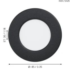 Eglo FUEVA 5 inbouwarmatuur staal zwart / Kunststof wit Ø 86 mm Online