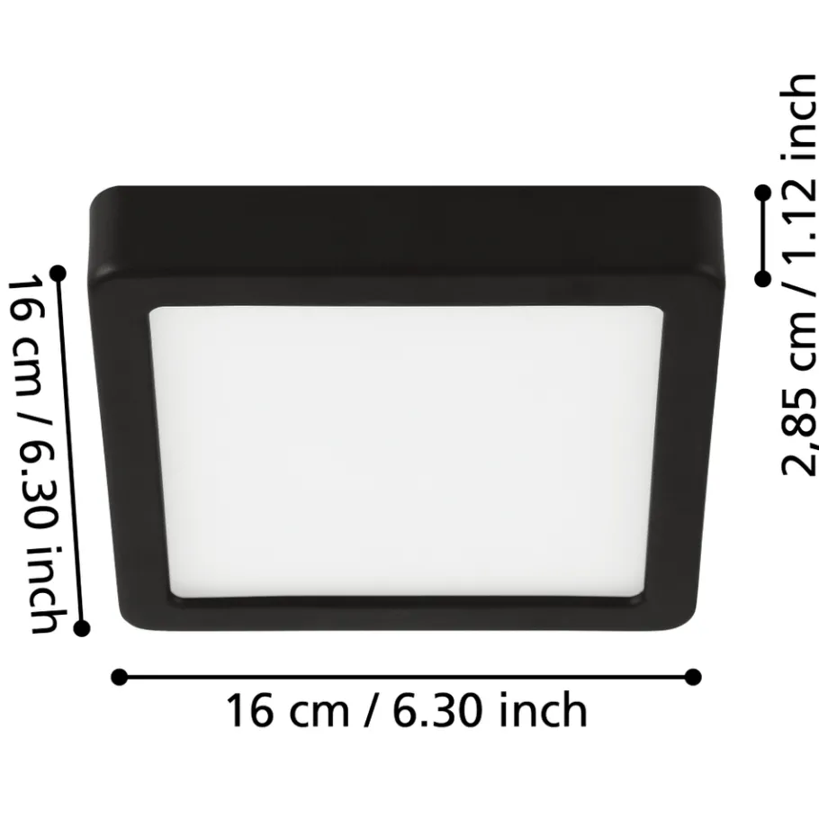 Eglo FUEVA 5 opbouwarmatuur staal zwart / Kunststof wit H: 28 mm Best