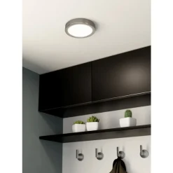 Eglo FUEVA 5 opbouwarmatuur staal nikkel-mat / Kunststof wit H: 28 mm | Ø 160 mm Online