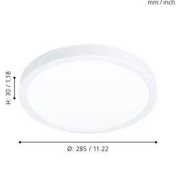 Eglo FUEVA 5 opbouwarmatuur staal wit / Kunststof wit H: 28 mm | Ø 285 mm Best