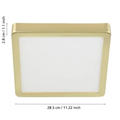 Eglo FUEVA 5 opbouwarmatuur staal geelkoper-geborsteld / Kunststof wit H: 28 mm