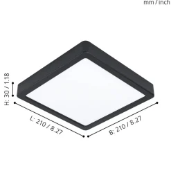 Eglo FUEVA 5 opbouwarmatuur staal zwart / Kunststof wit H: 28 mm Outlet