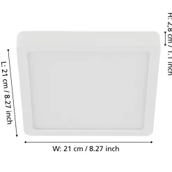 Eglo FUEVA 5 opbouwarmatuur staal wit / Kunststof wit H: 28 mm
