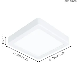 Eglo FUEVA 5 opbouwarmatuur staal wit / Kunststof wit H: 28 mm Online