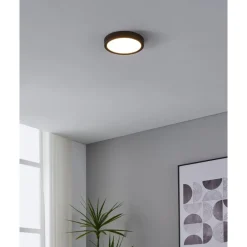 Eglo FUEVA 5 opbouwarmatuur staal zwart / Kunststof wit H: 28 mm | Ø 210 mm Best