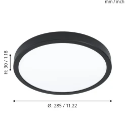 Eglo FUEVA 5 opbouwarmatuur staal zwart / Kunststof wit H: 28 mm | Ø 285 mm Best