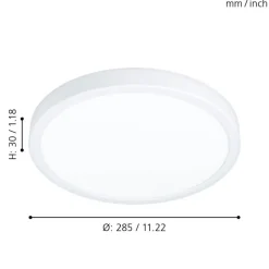 Eglo FUEVA 5 opbouwarmatuur staal wit / Kunststof wit H: 28 mm | Ø 285 mm Sale