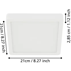 Eglo FUEVA 5 opbouwarmatuur staal zwart / Kunststof wit H: 28 mm | Ø 210 mm Online