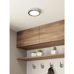 Eglo FUEVA 5 opbouwarmatuur staal chroom / Kunststof wit H: 28 mm | Ø 160 mm New