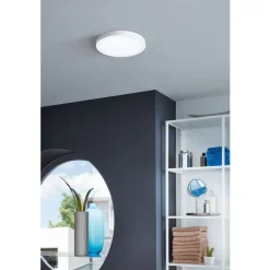 Eglo FUEVA 5 opbouwarmatuur staal wit / Kunststof wit H: 28 mm | Ø 210 mm Outlet