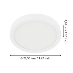 Eglo FUEVA 5 opbouwarmatuur staal wit / Kunststof wit H: 28 mm | Ø 285 mm Discount