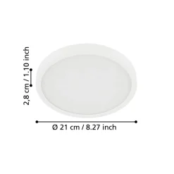 Eglo FUEVA 5 opbouwarmatuur staal wit / Kunststof wit H: 28 mm | Ø 210 mm Hot