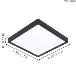 Eglo FUEVA 5 opbouwarmatuur staal zwart / Kunststof wit H: 30 mm Hot