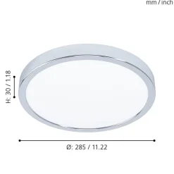 Eglo FUEVA 5 opbouwarmatuur staal chroom / Kunststof wit H: 28 mm | Ø 285 mm Hot