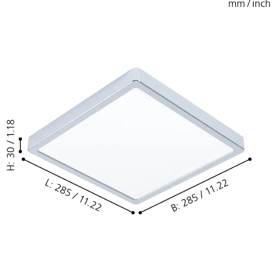 Eglo FUEVA 5 opbouwarmatuur staal chroom / Kunststof wit H: 30 mm Discount