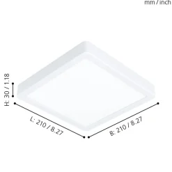 Eglo FUEVA 5 opbouwarmatuur staal wit / Kunststof wit H: 28 mm Clearance