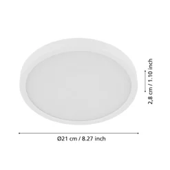 Eglo FUEVA 5 opbouwarmatuur staal wit / Kunststof wit H: 28 mm | Ø 210 mm Discount