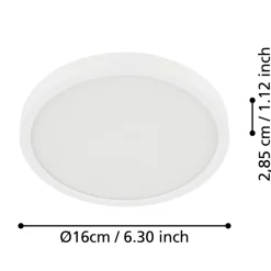 Eglo FUEVA 5 opbouwarmatuur staal wit / Kunststof wit H: 28 mm | Ø 160 mm Hot