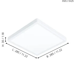 Eglo FUEVA 5 opbouwarmatuur staal wit / Kunststof wit H: 28 mm Outlet