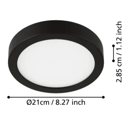 Eglo FUEVA 5 opbouwarmatuur staal zwart / Kunststof wit H: 28 mm Hot