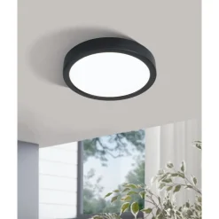 Eglo FUEVA 5 opbouwarmatuur staal zwart / Kunststof wit H: 28 mm | Ø 210 mm