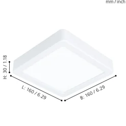 Eglo FUEVA 5 opbouwarmatuur staal wit / Kunststof wit H: 28 mm Online