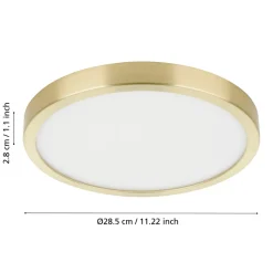 Eglo FUEVA 5 opbouwarmatuur staal geelkoper-geborsteld / Kunststof wit H: 28 mm | Ø 285 mm Best