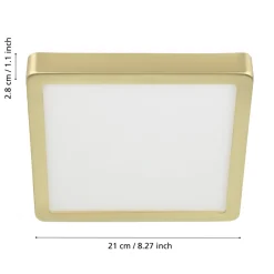 Eglo FUEVA 5 opbouwarmatuur staal geelkoper-geborsteld / Kunststof wit H: 28 mm Discount