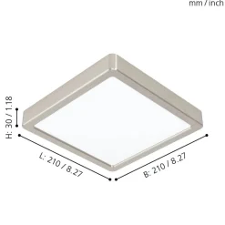 Eglo FUEVA 5 opbouwarmatuur staal nikkel-mat / Kunststof wit H: 28 mm Hot
